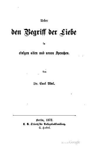4456393 دانلود کتاب Ueber den Begriff der Liebe in einigen alten und neuen Sprachen - تصویر 1