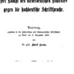 دانلود کتاب Der Kampf des niederdeutschen Dialektes gegen die hochdeutsche Schriftsprache. Vortrag, gehalten in der Historischen und Antiquarischen Gesellschaft zu Basel am 9. Dezember 1886