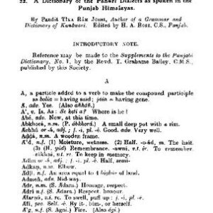 خرید و دانلود نسخه کامل کتاب A Dictionary of Pahari Dialects spoken in Punjab Himalayas