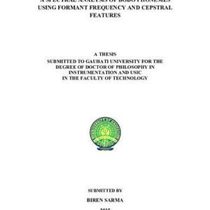 خرید و دانلود نسخه کامل کتاب A spectral analysis of Bodo phonemes using formant frequency and cepstral features