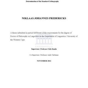 خرید و دانلود نسخه کامل کتاب A Study of Dialectal and Inter-linguistic Variations of Khoekhoegowab: Towards the Determination of the Standard Orthography