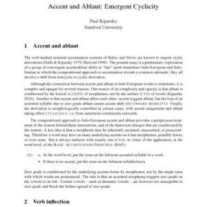 خرید و دانلود نسخه کامل کتاب Accent and Ablaut: Emergent Cyclicity