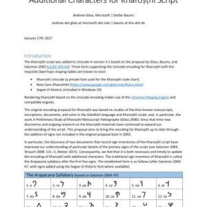 خرید و دانلود نسخه کامل کتاب Additional Characters for Kharoṣṭhī Script