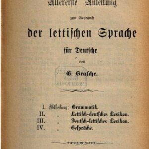 خرید و دانلود نسخه کامل کتاب Allererste Anleitung zum Gebrauch der lettischen Sprache für Deutsche