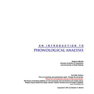 خرید و دانلود نسخه کامل کتاب An introduction to phonological analysis
