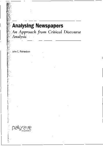 خرید و دانلود نسخه کامل کتاب Analysing Newspapers: An Approach From Critical Discourse Analysis_6898882ceb05d.jpeg خرید و دانلود نسخه کامل کتاب Analysing Newspapers: An Approach From Critical Discourse Analysis