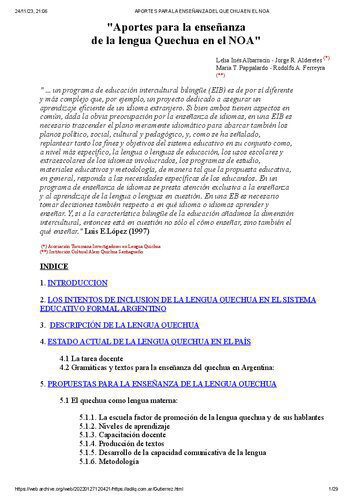 خرید و دانلود نسخه کامل کتاب Aportes para la enseñanza de la lengua quechua en el nororiente argentino (NOA)_68984e974dbe8.jpeg خرید و دانلود نسخه کامل کتاب Aportes para la enseñanza de la lengua quechua en el nororiente argentino (NOA)