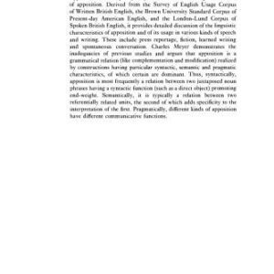 خرید و دانلود نسخه کامل کتاب Apposition in Contemporary English (Studies in English Language)