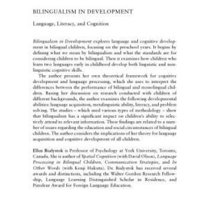 خرید و دانلود نسخه کامل کتاب Bilingualism in Development: Language, Literacy, and Cognition