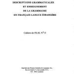خرید و دانلود نسخه کامل کتاب Cahiers de l’ ILSL n° 13 : Descriptions grammaticales et enseignement de la grammaire en français langue étrangère