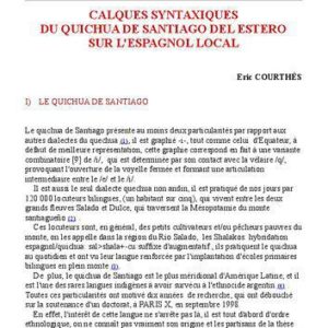 خرید و دانلود نسخه کامل کتاب Calques syntaxiques du quichua de Santiago del Estero sur l’espagnol local