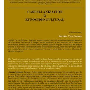 خرید و دانلود نسخه کامل کتاب Castellanización o etnocidio cultural. Entrevista a Rodolfo Cerrón-Palomino [1991]