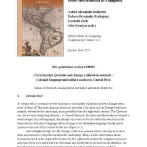 خرید و دانلود نسخه کامل کتاب Chinchaysuyu Quechua and Amage confession manuals – Colonial language and culture contact in Central Peru
