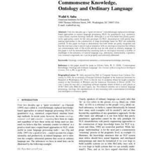 خرید و دانلود نسخه کامل کتاب Commonsense Knowledge, Ontology and Ordinary Language
