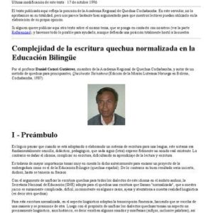 خرید و دانلود نسخه کامل کتاب Complejidad de la escritura quechua normalizada en la Educación Bilingüe