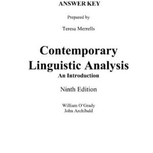 خرید و دانلود نسخه کامل کتاب Contemporary Linguistic Analysis: Study Guide Answer Key