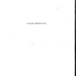 خرید و دانلود نسخه کامل کتاب Dagur Mongolian Grammar, Texts, and Lexicon