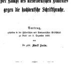خرید و دانلود نسخه کامل کتاب Der Kampf des niederdeutschen Dialektes gegen die hochdeutsche Schriftsprache. Vortrag, gehalten in der Historischen und Antiquarischen Gesellschaft zu Basel am 9. Dezember 1886
