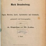 خرید و دانلود نسخه کامل کتاب Der Volksmund in der Mark Brandenburg. Sagen, Märchen, Spiele, Sprichwörter und Gebräuche