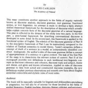 خرید و دانلود نسخه کامل کتاب Dialogue Games: An Approach to Discourse Analysis