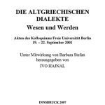 خرید و دانلود نسخه کامل کتاب Die altgriechischen Dialekte: Wesen und Werden