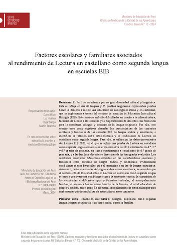 خرید و دانلود نسخه کامل کتاب Factores escolares y familiares asociados al rendimiento de lectura en castellano como segunda lengua en escuelas EIB (Educación Intercultural Bilingüe)_689f566938b25.jpeg خرید و دانلود نسخه کامل کتاب Factores escolares y familiares asociados al rendimiento de lectura en castellano como segunda lengua en escuelas EIB (Educación Intercultural Bilingüe)