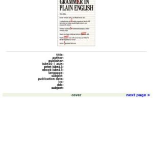 خرید و دانلود نسخه کامل کتاب Grammar in Plain English