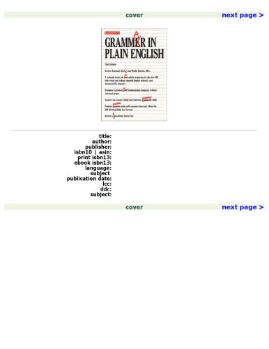 خرید و دانلود نسخه کامل کتاب Grammar in Plain English_6898f558aff52.jpeg خرید و دانلود نسخه کامل کتاب Grammar in Plain English