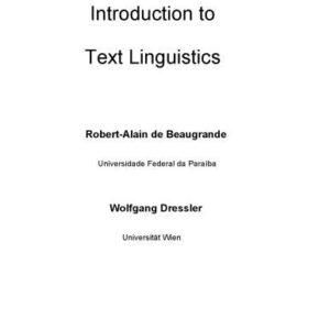خرید و دانلود نسخه کامل کتاب Introduction to Text Linguistics