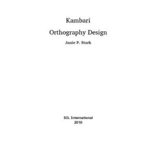 خرید و دانلود نسخه کامل کتاب Kambari Orthography Design