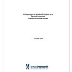 خرید و دانلود نسخه کامل کتاب Kindergarten to Grade 12: English as a Second Language Literature Review Update