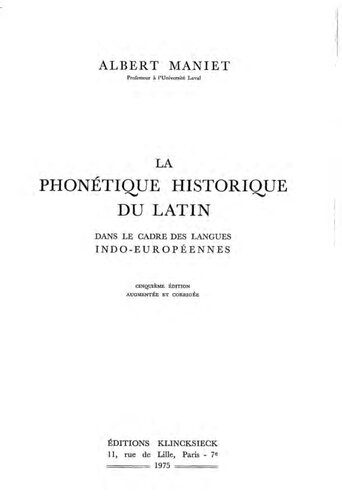 خرید و دانلود نسخه کامل کتاب La phonétique historique du latin_6898e94c4b99c.jpeg خرید و دانلود نسخه کامل کتاب La phonétique historique du latin