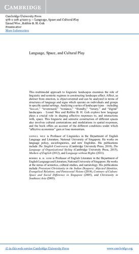 خرید و دانلود نسخه کامل کتاب Language, Space and Cultural Play ; Theorising Affect in the Semiotic Landscape_689c97b967f5a.jpeg خرید و دانلود نسخه کامل کتاب Language, Space and Cultural Play ; Theorising Affect in the Semiotic Landscape
