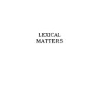 خرید و دانلود نسخه کامل کتاب Lexical Matters