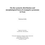 خرید و دانلود نسخه کامل کتاب On the syntactic distribution and morphological form of resumptive pronouns in Esan