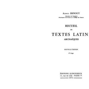 خرید و دانلود نسخه کامل کتاب Recueil de textes latins archaïques