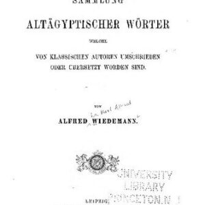 خرید و دانلود نسخه کامل کتاب Sammlung altägyptischer Wörter welche von klassischen Autoren umschrieben oder übersetzt worden sind