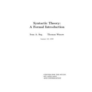 خرید و دانلود نسخه کامل کتاب Syntactic theory: a formal introduction