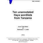 خرید و دانلود نسخه کامل کتاب Ten unannotated Haya wordlists from Tanzania