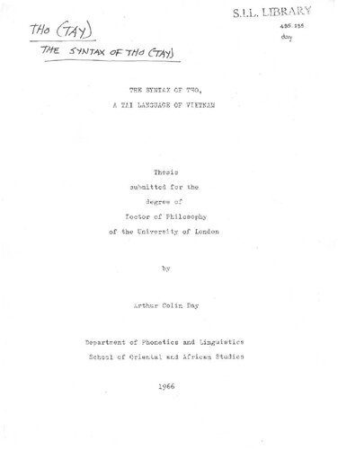 خرید و دانلود نسخه کامل کتاب The syntax of Tho, a Tai language of Vietnam_689e22625945d.jpeg خرید و دانلود نسخه کامل کتاب The syntax of Tho, a Tai language of Vietnam