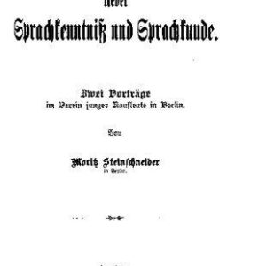 خرید و دانلود نسخه کامل کتاب Ueber Sprachkenntniß [Sprachkenntnis] und Sprachkunde