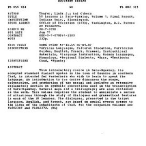 خرید و دانلود نسخه کامل کتاب 50 Lessons in Sara-Ngambay. Volume 1-3