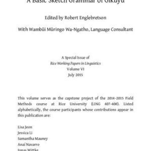 خرید و دانلود نسخه کامل کتاب A Basic Sketch Grammar of Gĩkũyũ