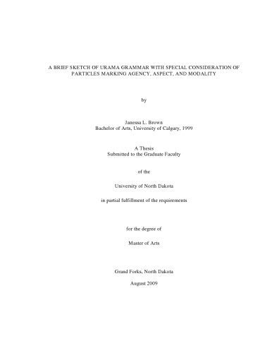 خرید و دانلود نسخه کامل کتاب A brief sketch of Urama grammar with special consideration of particles marking agency, aspect, and modality_68b7d0156c009.jpeg خرید و دانلود نسخه کامل کتاب A brief sketch of Urama grammar with special consideration of particles marking agency, aspect, and modality