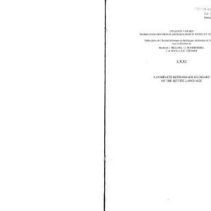 خرید و دانلود نسخه کامل کتاب A complete retrograde glossary of the Hittite language