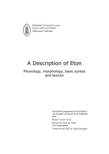 خرید و دانلود نسخه کامل کتاب A Description of Eton – Phonology, Morphology, Basic Syntax and Lexicon_68b9399f0ba20.jpeg خرید و دانلود نسخه کامل کتاب A Description of Eton – Phonology, Morphology, Basic Syntax and Lexicon