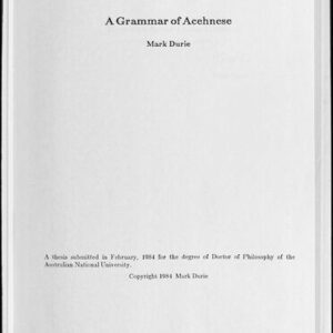 خرید و دانلود نسخه کامل کتاب A Grammar of Acehnese