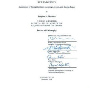 خرید و دانلود نسخه کامل کتاب A grammar of Dzongkha (dzo): phonology, words, and simple clauses