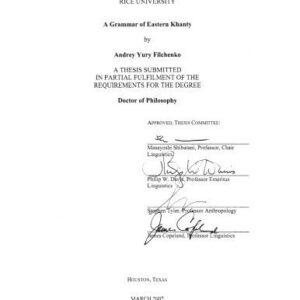 خرید و دانلود نسخه کامل کتاب A grammar of Eastern Khanty