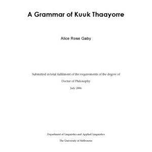 خرید و دانلود نسخه کامل کتاب A grammar of Kuuk Thaayorre